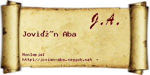 Jovián Aba névjegykártya