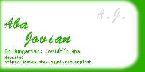 aba jovian business card